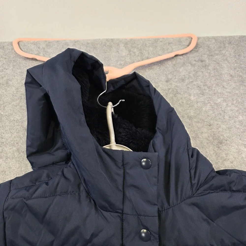 J.Crew Coat Womens XL Navy Blue Hooded Primaloft Insulated Parka Jacket AZ420‎